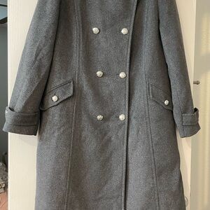 Ralph Lauren Gray Pea Coat with Metallic Buttons